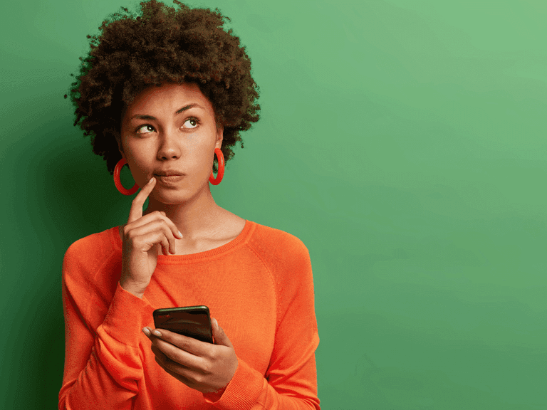 A woman thinks about applying a work.