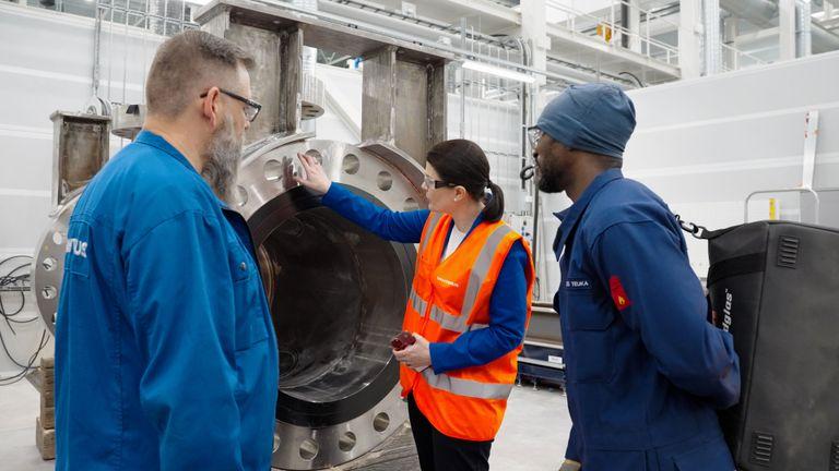 Sami Tikkanen (on the left), Jenny von Knorring and Serges Teuka
