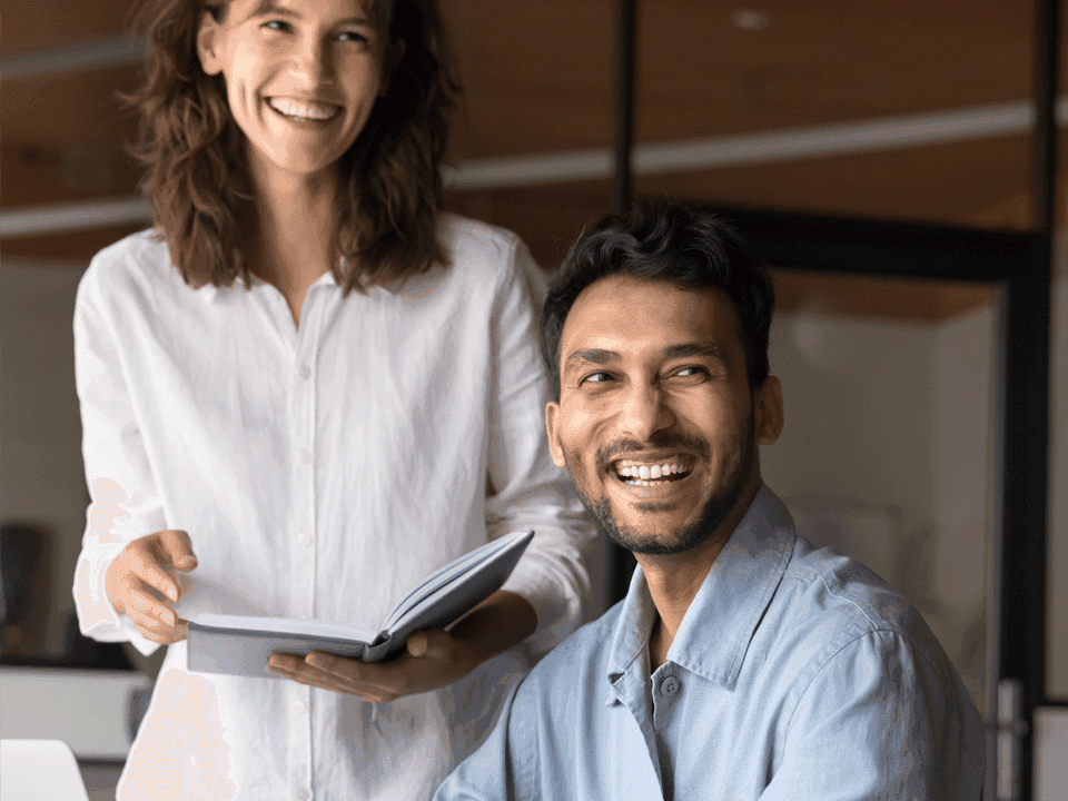 Two colleagues in the office.