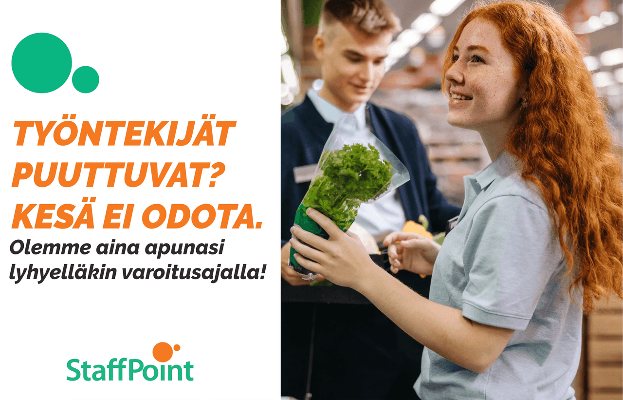 Nuori tyttö ja poika kohtaavat kaupassa